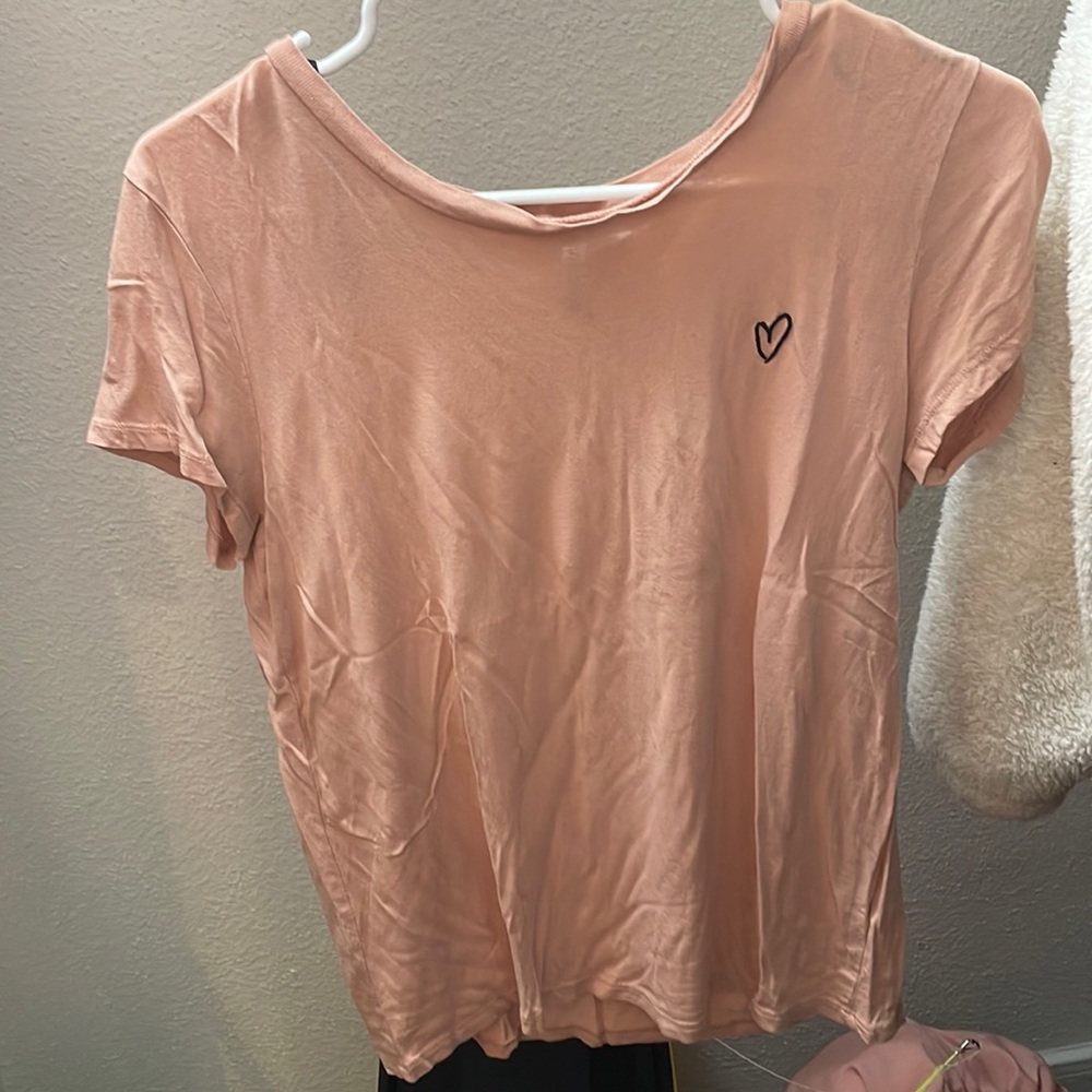 Pink black heart shirt